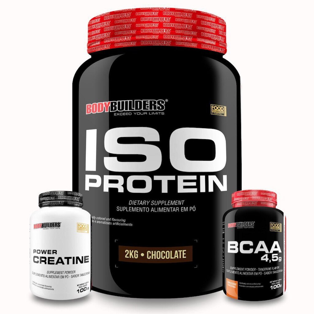 Kit Whey Protein Iso Protein 2kg + Creatina 100g + BCAA 100g - Bodybuilders
