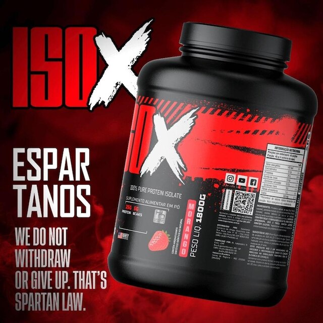 Kit Whey Protein ISO X 1800g + Creatina 100g + BCAA + Glutamina 100g + Pré Treino + Coqueteleira