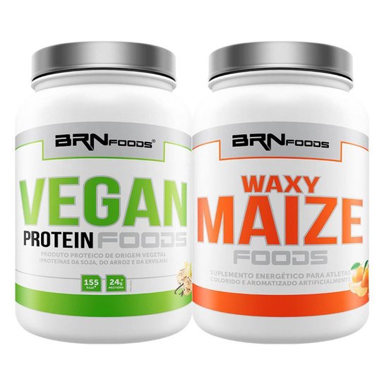 Kit - Whey Protein Vegan Protein 500g + Waxy Maize 1kg - BRN Foods Menor preço em Kit - Whey Protein Vegan Protein 500g + Waxy Maize 1kg - BRN Foods