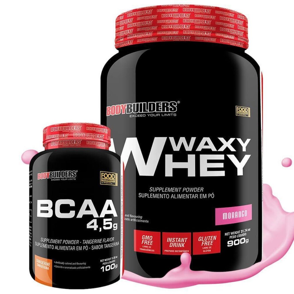 Kit Whey Protein Waxy Whey 900g + BCAA 100g - Bodybuilders