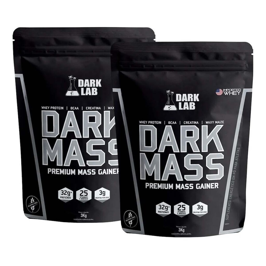 Kit X2 Hipercalorico Dark Mass 3kg Baunilha Dark Lab