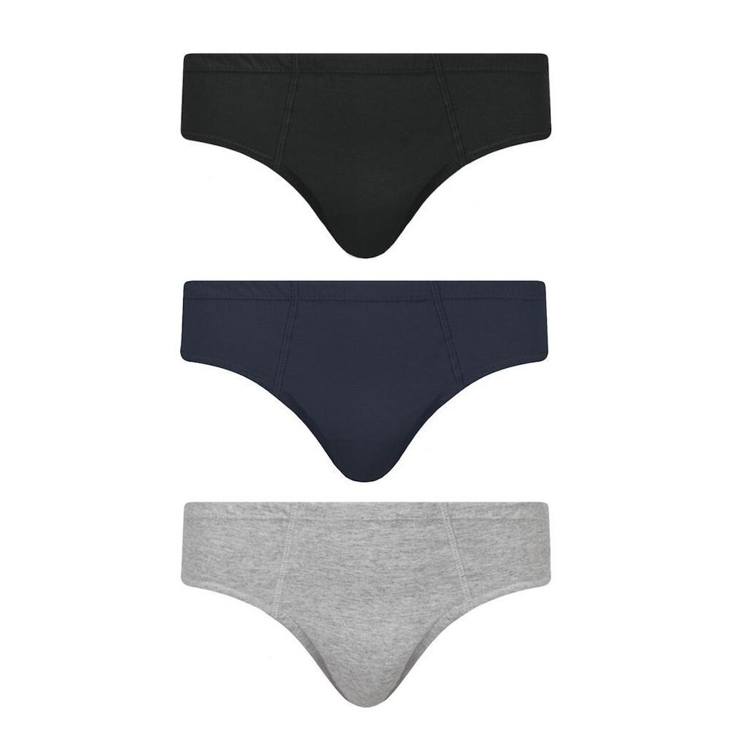 KIT/3 CUECA SLIP SELENE 11910.001 ALGODÃO PENTEADO T. P/EG