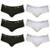 Kit/6 Cuecas Zorba Slip 643 Algodão - Branco+Preto