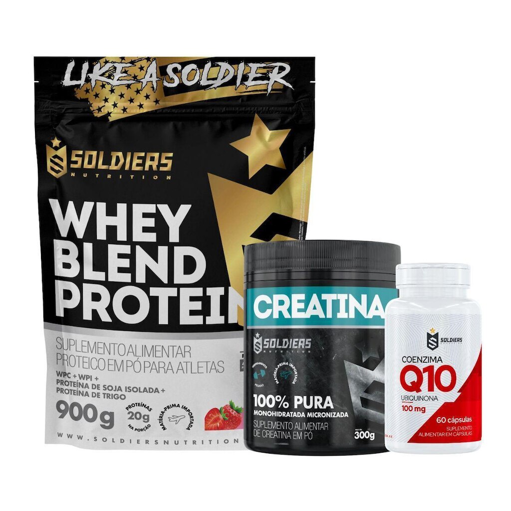 Kit: Whey Blend Protein Concentrado e Isolado - 900g + Creatina Monohidratada Pote 300g