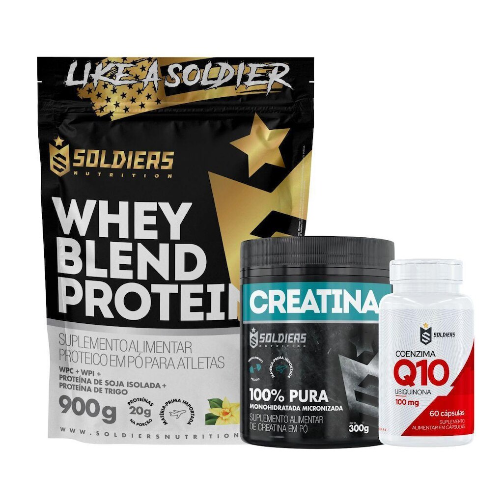 Kit: Whey Blend Protein Concentrado e Isolado - 900g + Creatina Monohidratada Pote 300g