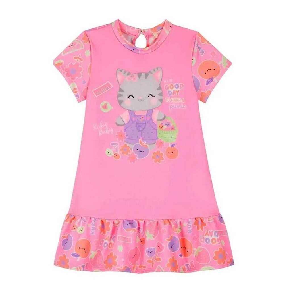 Kukie Vestido em Molecotton Rosa