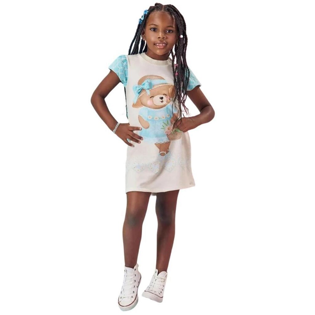 Kukie Vestido Molecotton Ursinha Bege