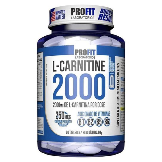 L Carnitina 2000 + 250mcg Cromo 60 Tabletes ProFit Menor preço em L Carnitina 2000 + 250mcg Cromo 60 Tabletes ProFit
