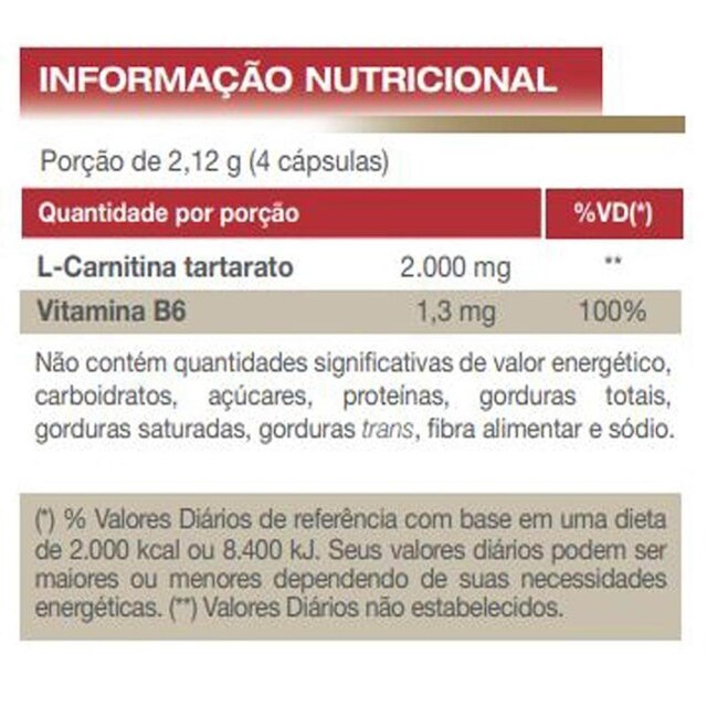 L-Carnitina + B6 Vitafor 60 cápsulas