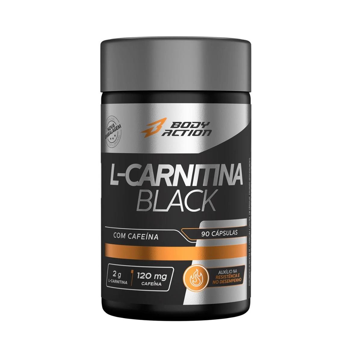 L-Carnitina Black 90 Cps Bodyaction - undefined