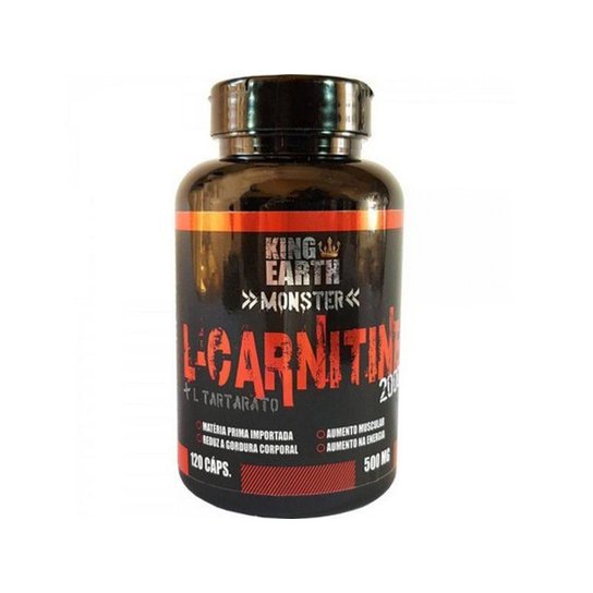 L Carnitina + L Tartarato 120 Capsulas 500mg - Preto+Vermelho Menor preço em L Carnitina + L Tartarato 120 Capsulas 500mg - Preto+Vermelho