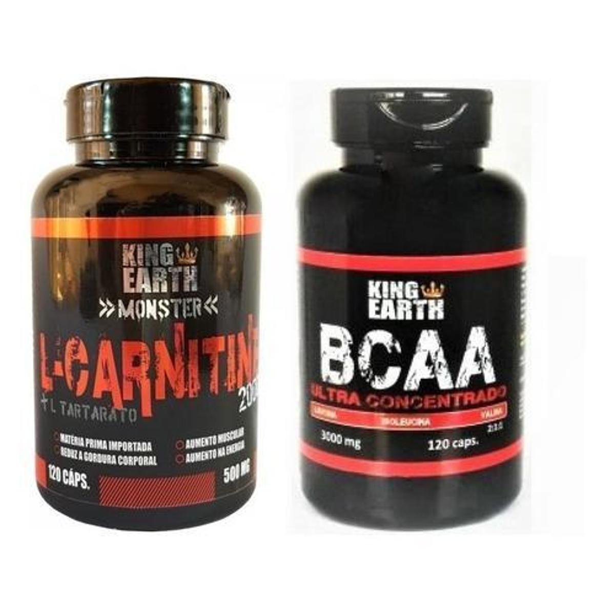 L Carnitina + L Tartarato+ Bcaa Ultra Concentrado Em Cáps Vermelho
