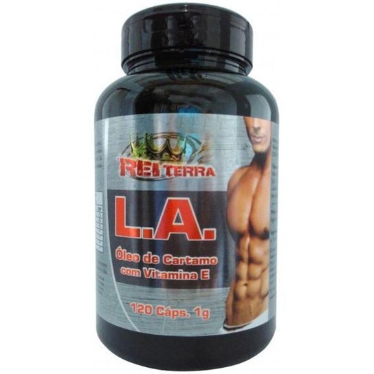 L.A Óleo de Cartamo com Vitamina E 120 Cápsulas 1g - Rei Terra - Sem Sabor Menor preço em L.A Óleo de Cartamo com Vitamina E 120 Cápsulas 1g - Rei Terra - Sem Sabor