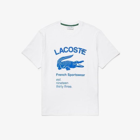 Lacoste Camiseta Masculina Com Estampa De Crocodilo - Branco Menor preço em Lacoste Camiseta Masculina Com Estampa De Crocodilo - Branco