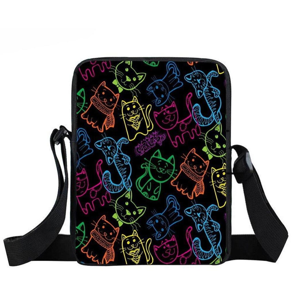 Lancheira Escolar Gatos Neon