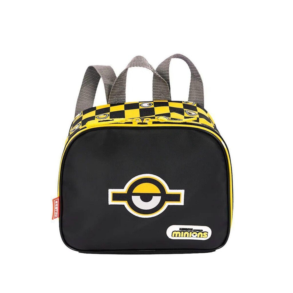 Lancheira Pequena Minions Chess Sestini Preta Amarela