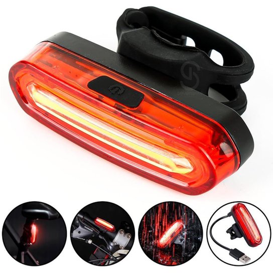 Lanterna Sinalizador Farol Traseiro Led Bike Recarregável Trilha Ciclismo - Preto Menor preço em Lanterna Sinalizador Farol Traseiro Led Bike Recarregável Trilha Ciclismo - Preto