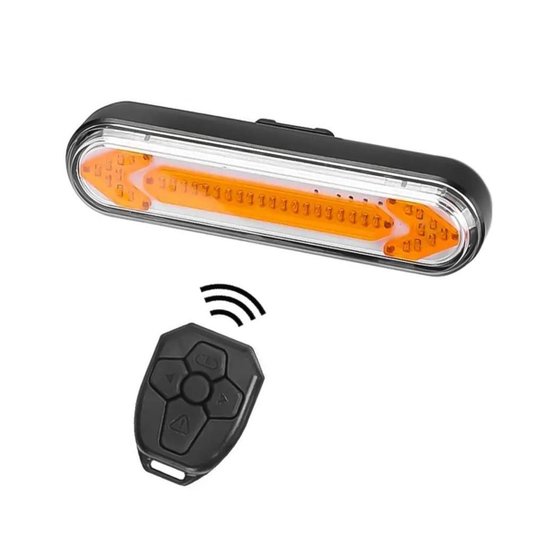 Lanterna Traseira p/ bike com seta e controle wifi - Recarregável - Preto Menor preço em Lanterna Traseira p/ bike com seta e controle wifi - Recarregável - Preto