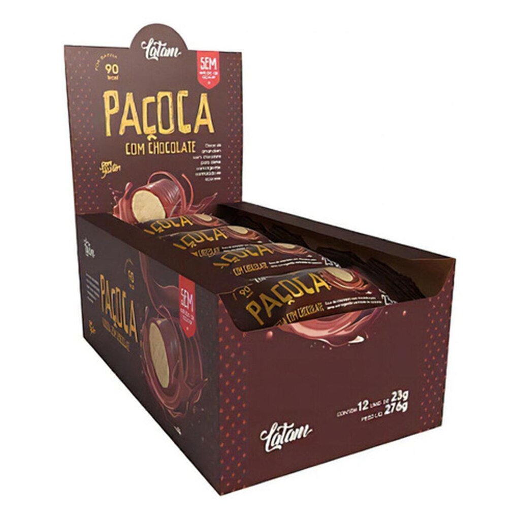 Latam Fit Paçoca C/ Chocolate Zero Açucar 12 Unidades