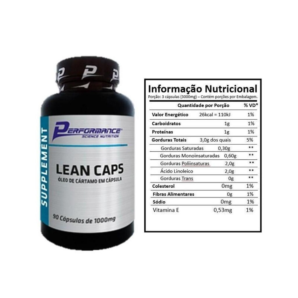 Lean Caps Óleo de Cártamo - 90 Softgels Performance