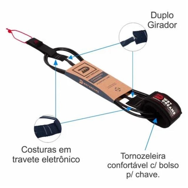 Leash Wet Deams Longboard 10'0'' x 6,5mm Economy Line