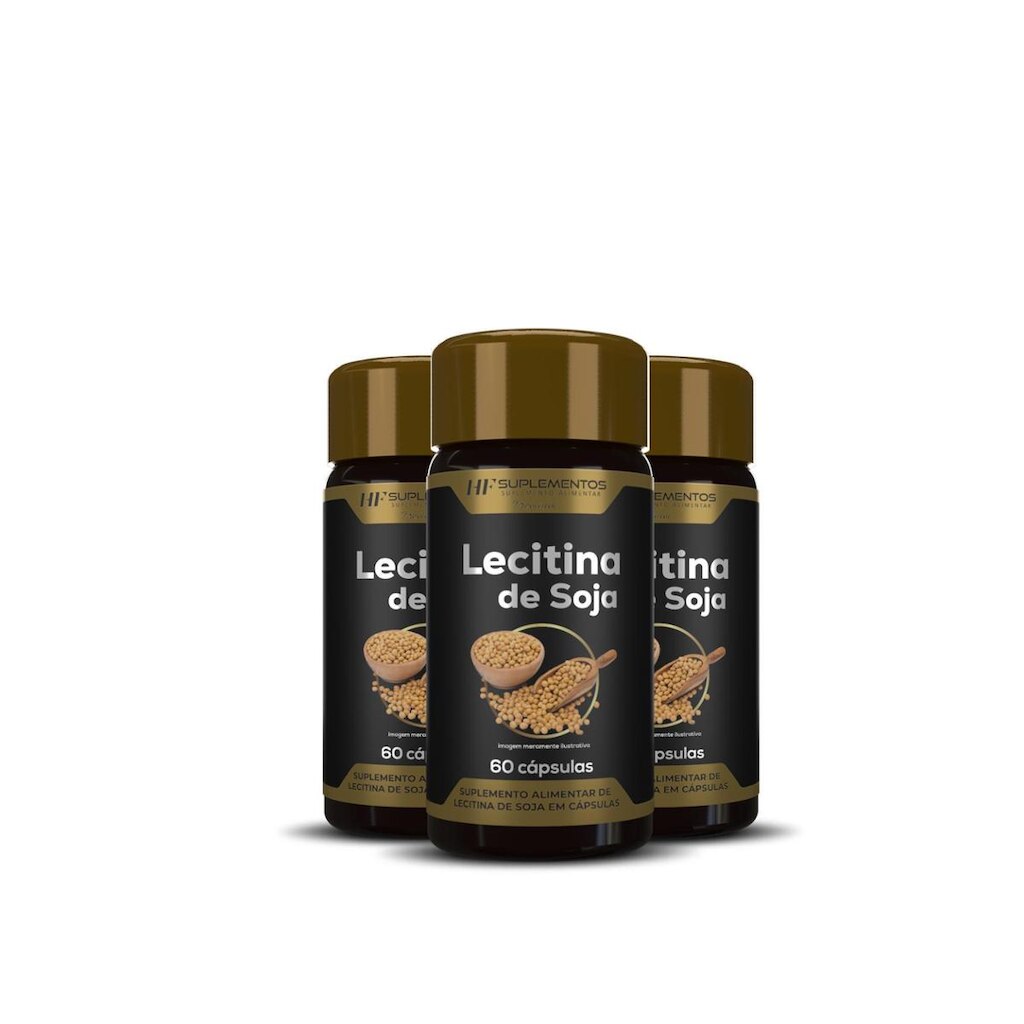 Lecitina De Soja 60 Caps Hf Suplementos com 3