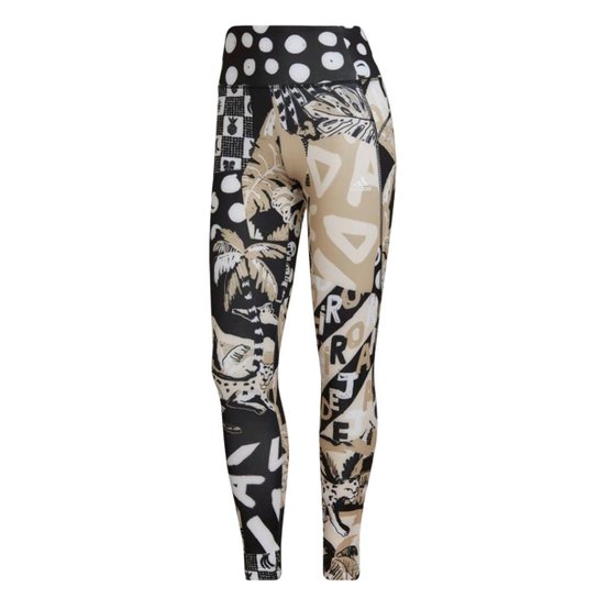 Legging Adidas 7/8 Farm Feel Brilliant Aeroready Feminino - Preto e Bege - Preto+Bege Menor preço em Legging Adidas 7/8 Farm Feel Brilliant Aeroready Feminino - Preto e Bege - Preto+Bege