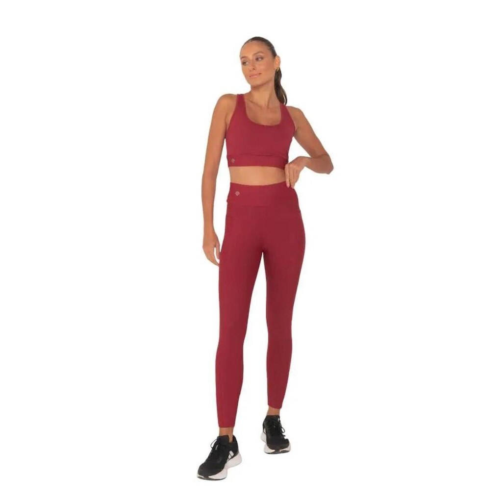 Legging Amei Sports Poliamida com Bolsos Laterais - Vinho