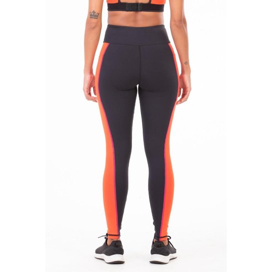 Legging Authen Grit Focus Preto e Laranja