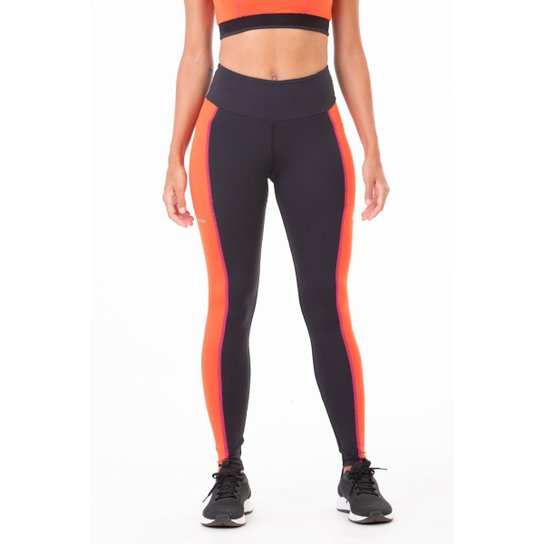 Legging Authen Grit Focus Preto e Laranja