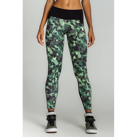Legging Bang Camuflada Bro Fitwear - Verde+Preto