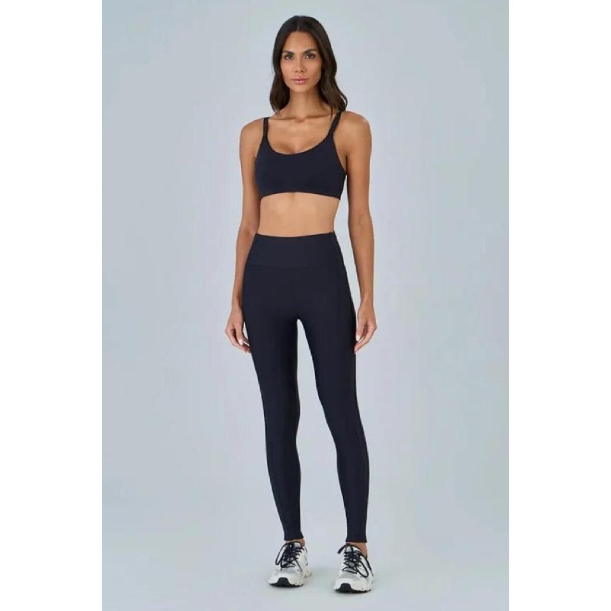 Legging Elástico Personalizado Alto Giro Feminina Preta