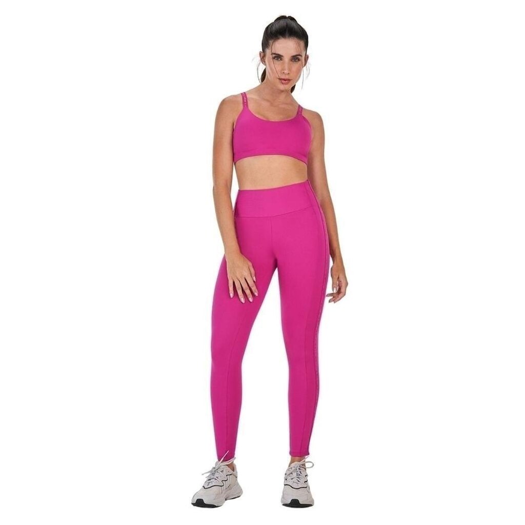 Legging Elástico Personalizado Alto Giro Feminina - Rosa