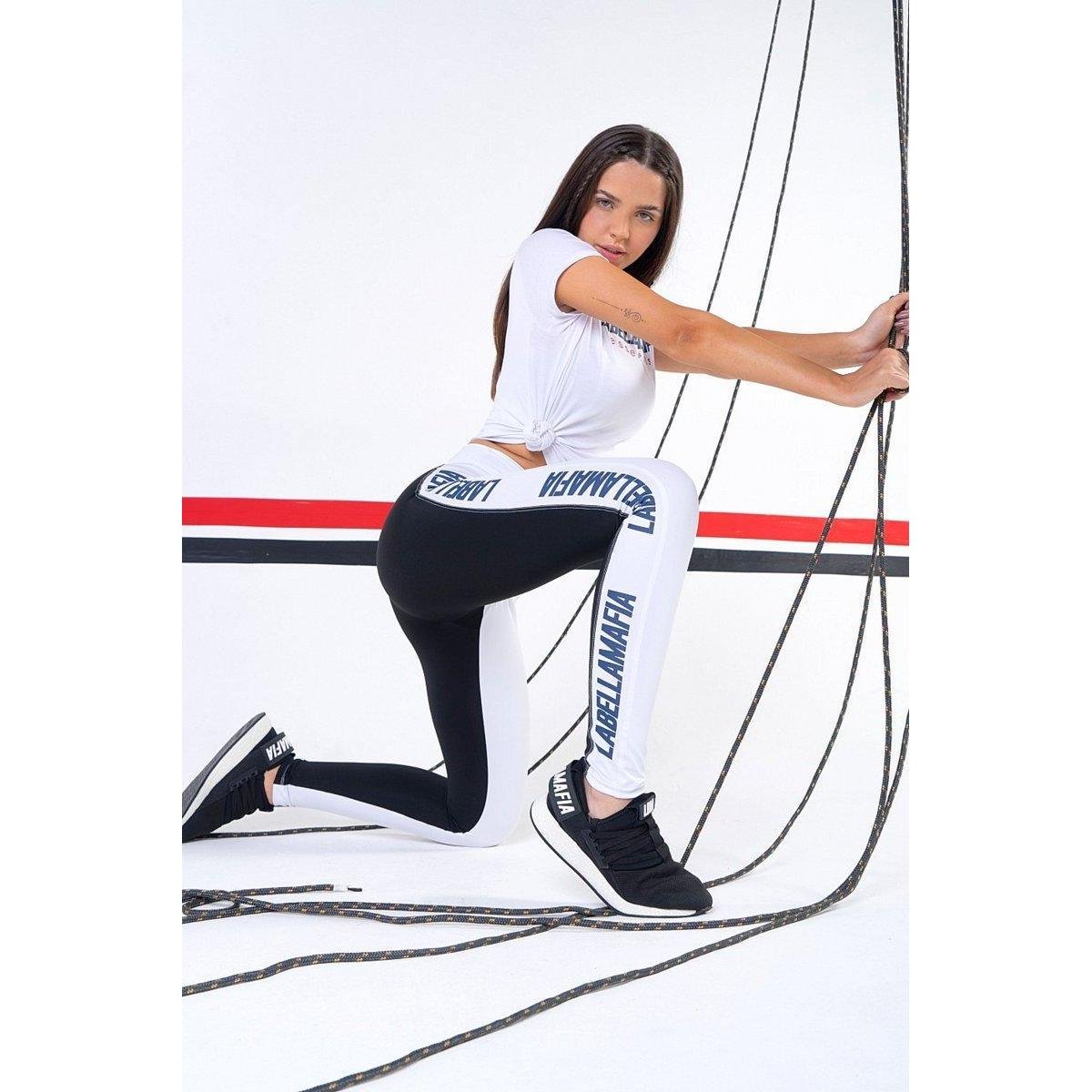 Legging Essentials Branca e Preta Labellamafia - G - Branco | Netshoes