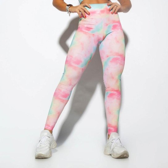 Legging Fitness Azul Estampada Tie Dye LG1644 - Azul