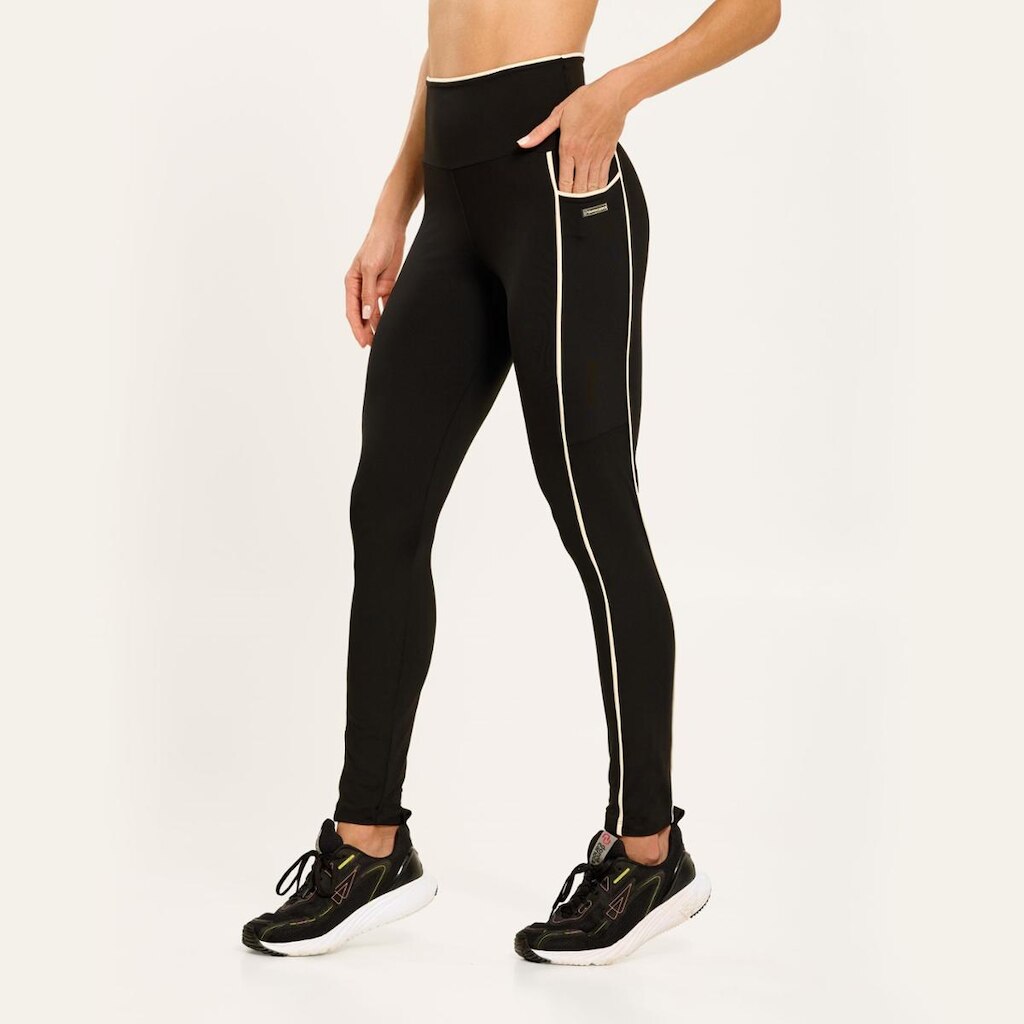 Legging Ladder Preta Poliamida Donna Carioca