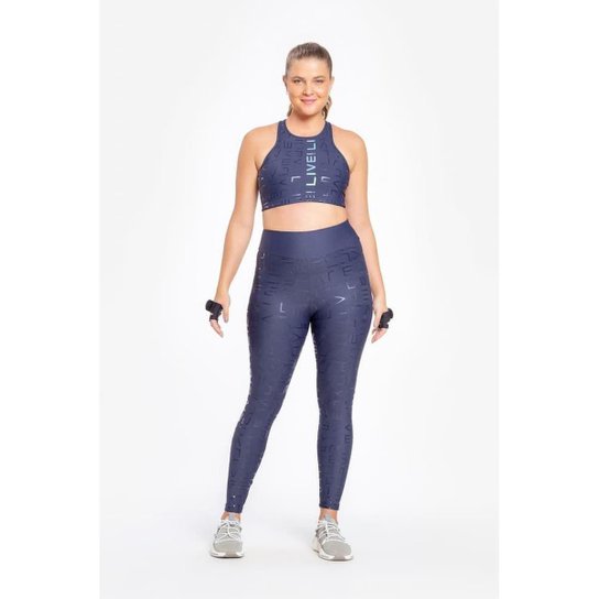 Legging Live Icon Lux - Azul Escuro