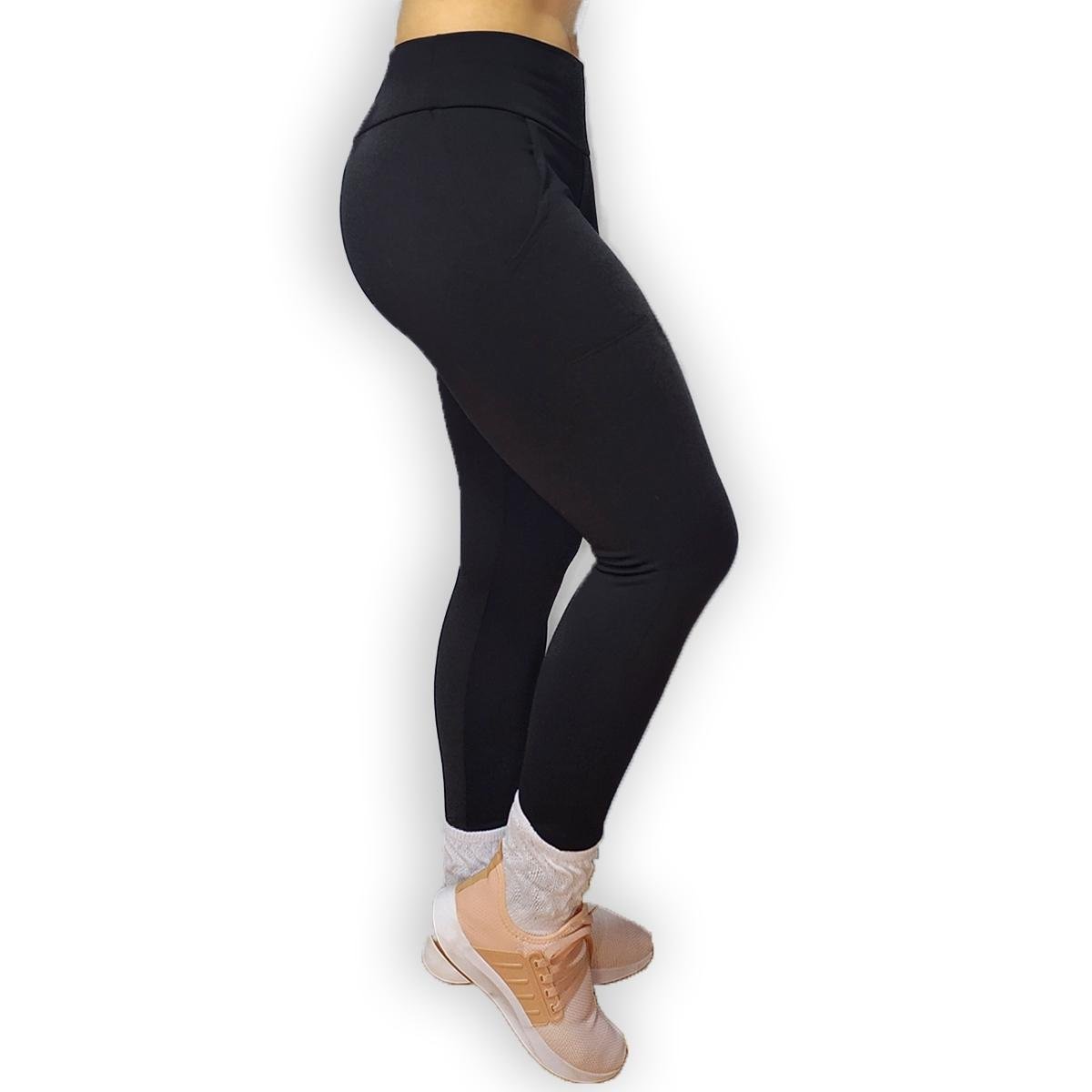 Legging Peluciada C/ Bolso Legging Flanelada Interna - Preto | Netshoes
