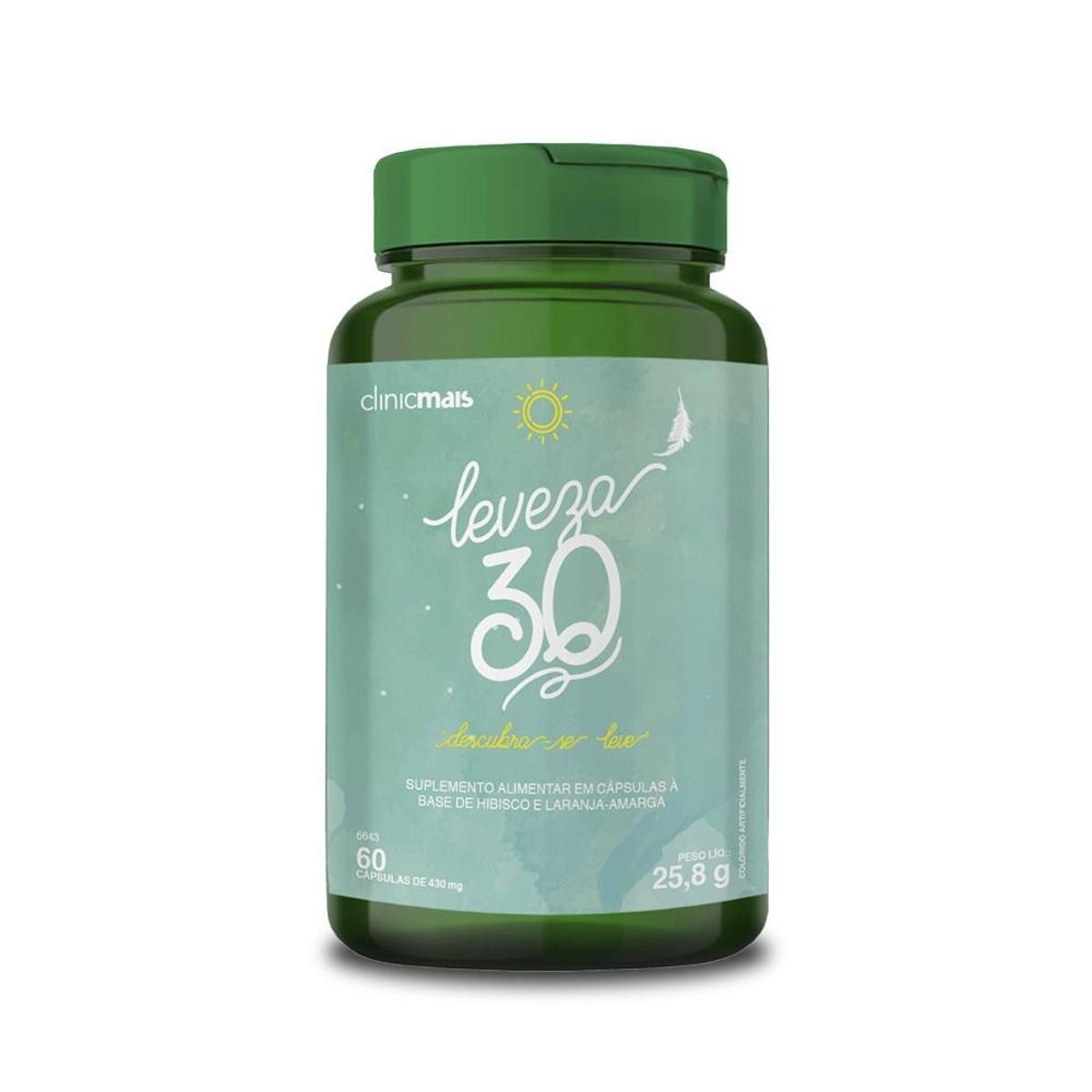 LEVEZA 30 - HIBISCO E LARANJA AMARGA - 60 CAPS CLINC MAIS