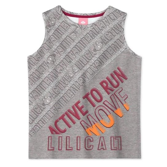 Lilica Blusa Regata Estampada Cinza