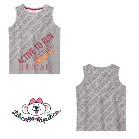 Lilica Blusa Regata Estampada Cinza
