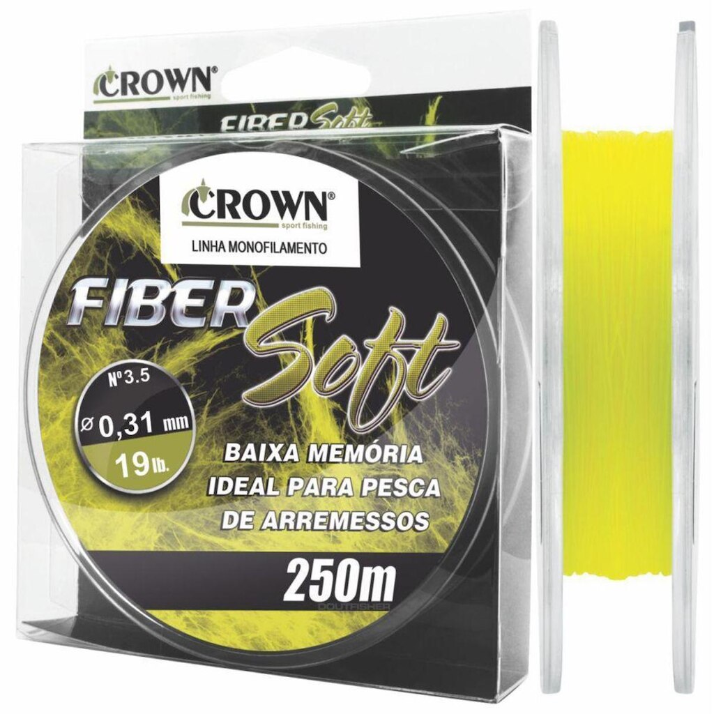 Linha Crown Fiber Soft Amarela 0,31mm - 19 lbs 250m