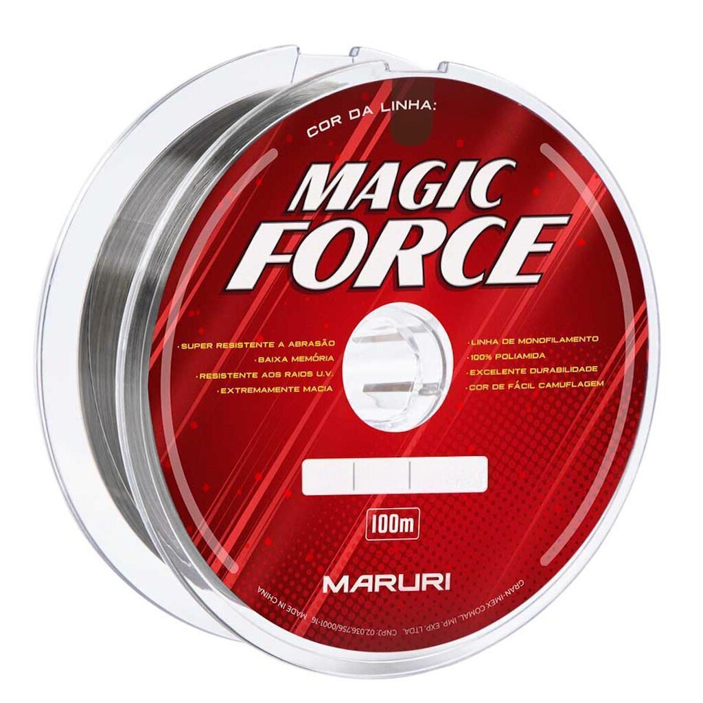 Linha Monofilamento Magic Force 100mts 0,30mm 18lbs Cinza - Maruri
