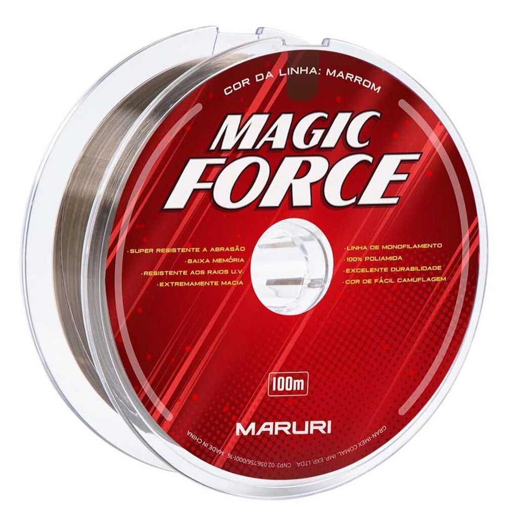 Linha Monofilamento Magic Force 100mts 0,50mm 38lbs Marrom - Maruri