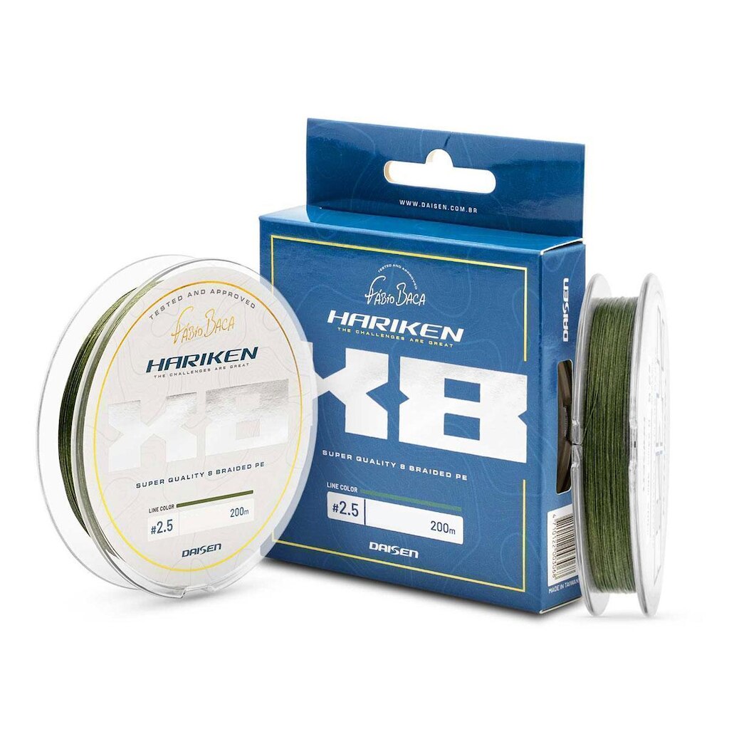 Linha Multifilamento Hariken 8x PE 200m 0,17mm 24lbs Verde  Daisen