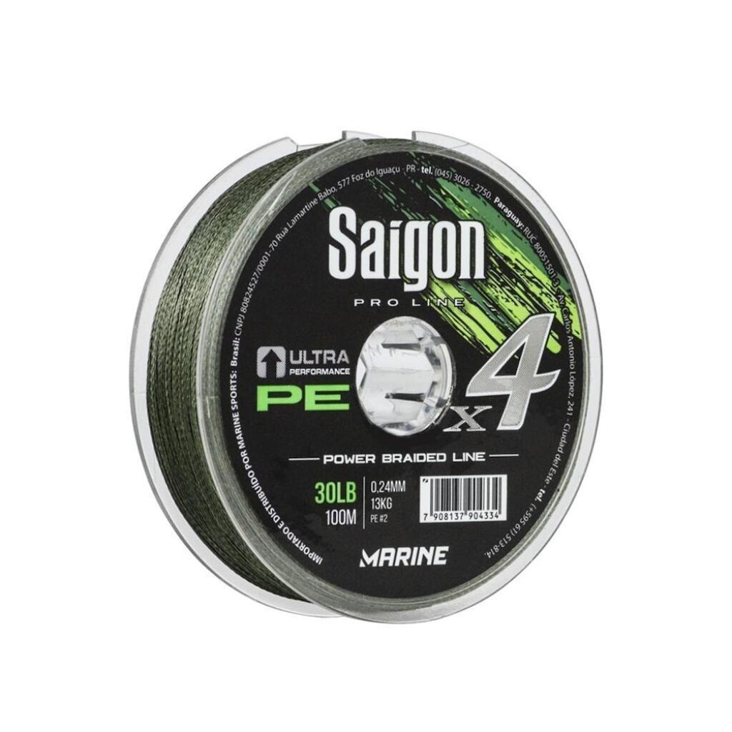 Linha Multifilamento Marine Sports X4 Verde 100m