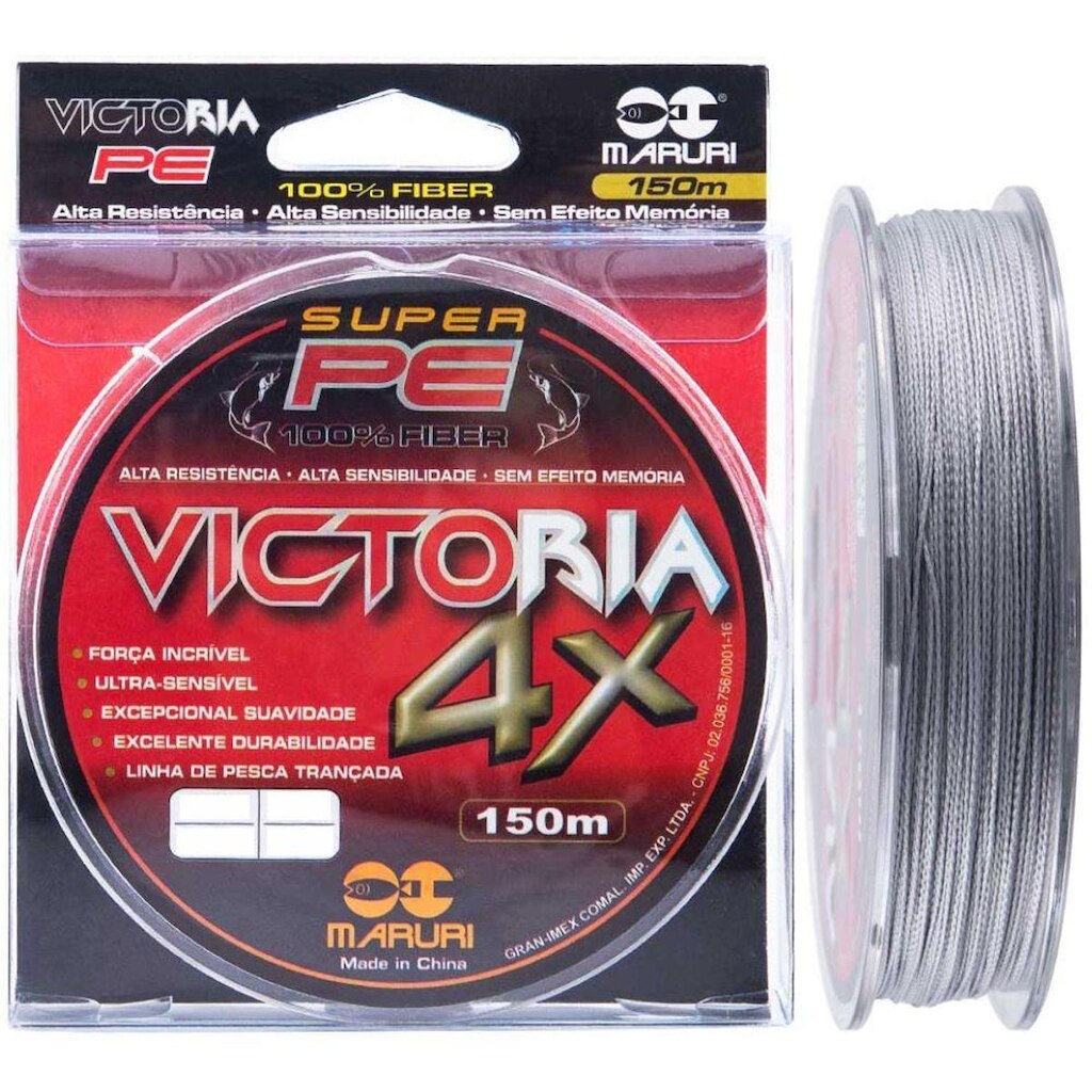 Linha Multifilamento Victoria 4X Super PE 65lb 0,50mm Cinza 150m