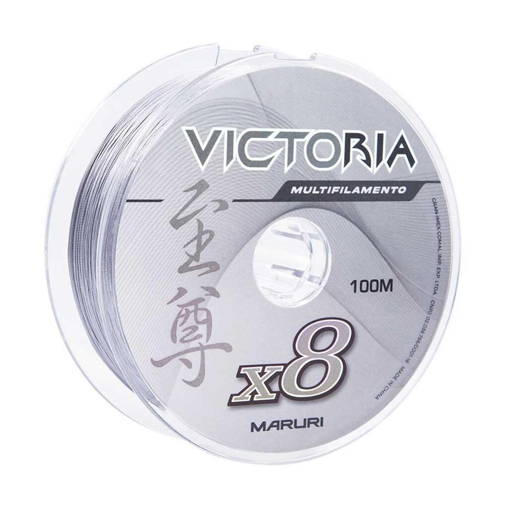 Linha Multifilamento Victoria 8x 100m 0,50mm 76lbs Cinza - Maruri