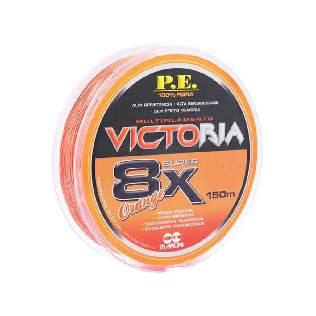 Linha Multifilamento Victoria 8x 150mts Orange - Maruri 0,45mm