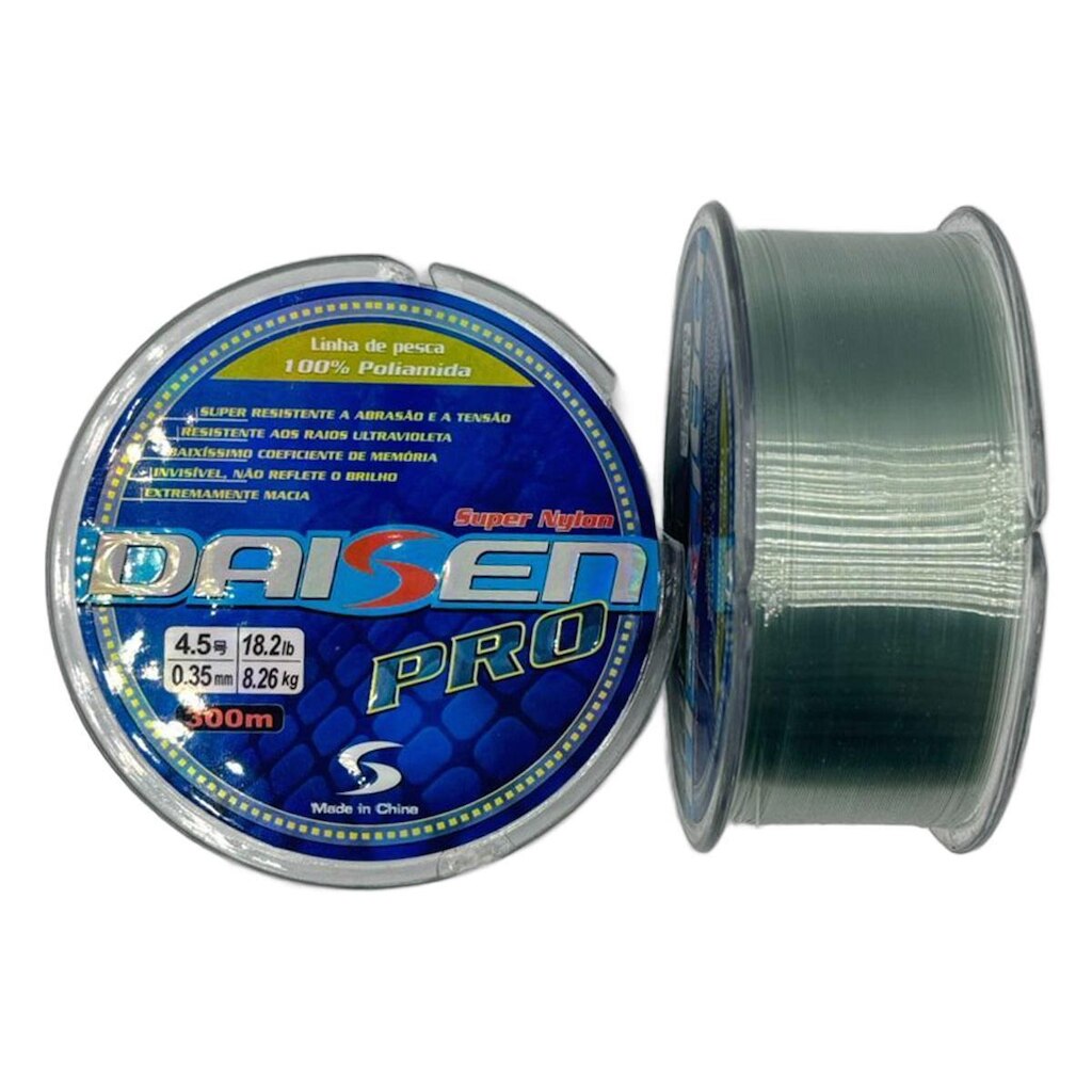 Linha Pesca Monofilamento Daisen 300m 0,35mm 18,2 Lb